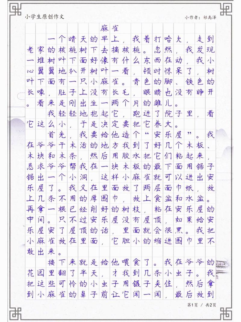 伤害小动物的作文