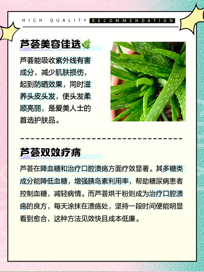 芦荟生吃的功效和作用